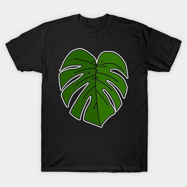 Monstera Deliciosa Leaf T-Shirt by archvinde